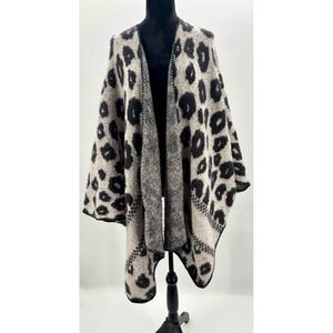 Do Everything in Love Leopard Print One Size Shawl Wrap Cardigan Women